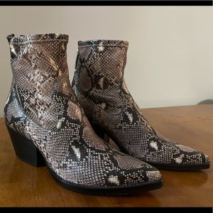 Dolce Vita | Coltyn Almond Toe Snakeskin Leather Booties